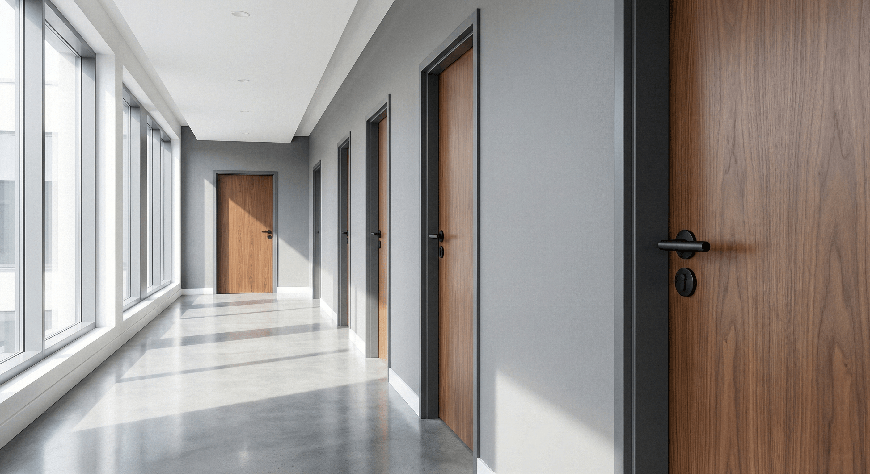 Commercial corridor doors and frames